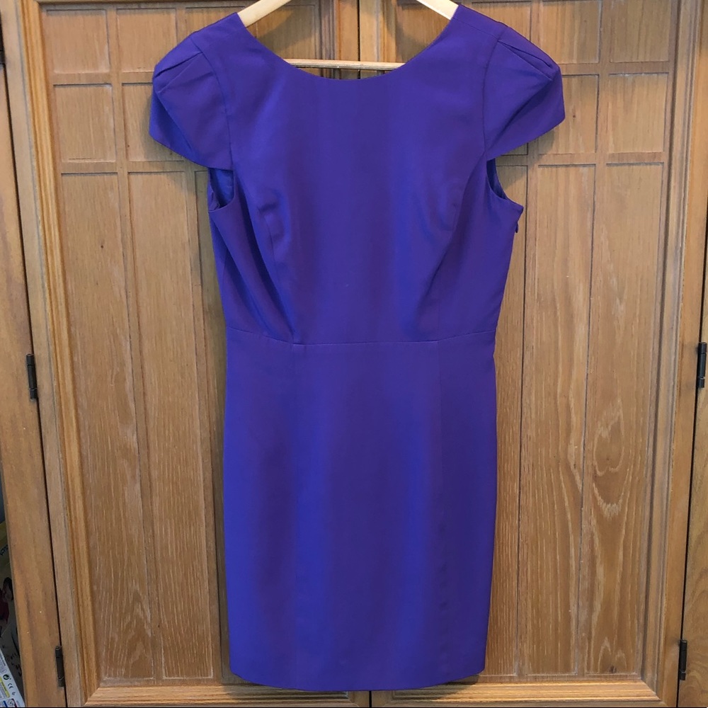 Tibi Purple Cap Sleeve Cocktail Dress Sz 4 - Picture 7 of 8